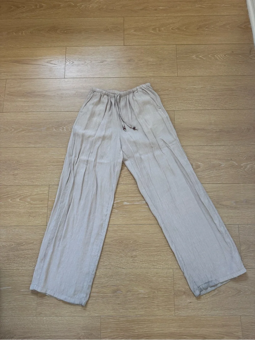 Zara Light Beige Linen Pants